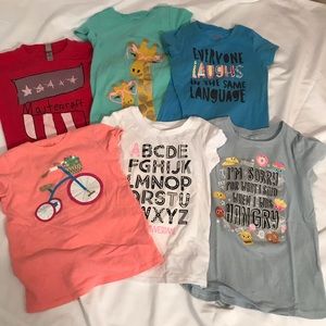 Bundle of 5 Misc Girl’s T-shirts - Size 5T